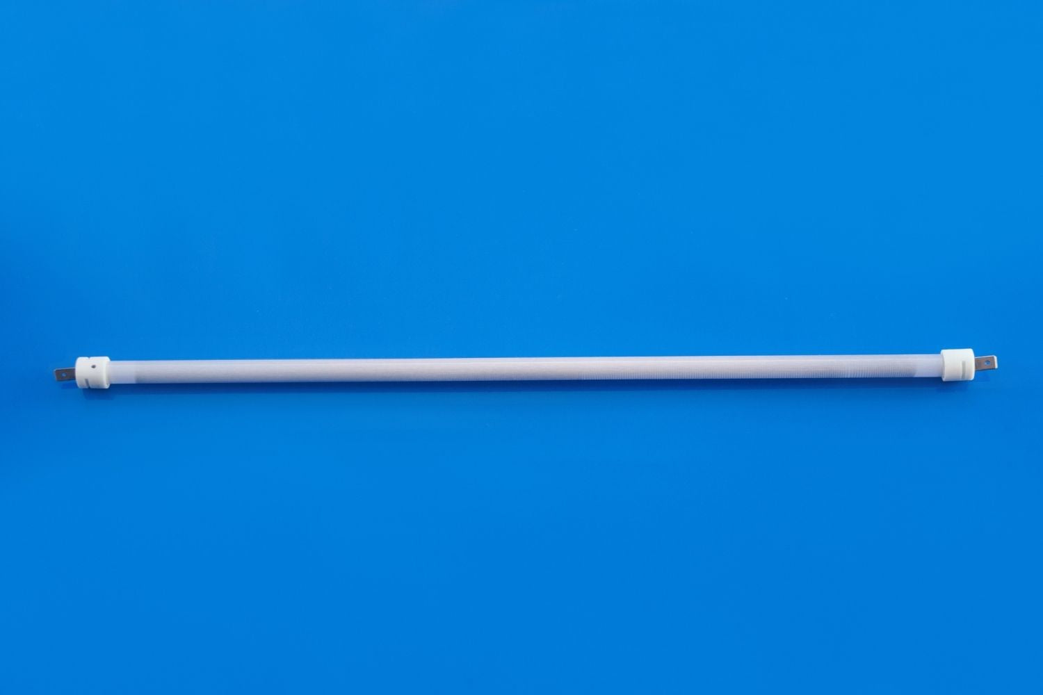 Infrared quartz heating tubes on a blue background for efficient infrared heating solutions.